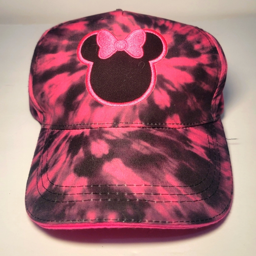 Disney Pink Tie Dye Minnie Mouse Baseball Hat Cap Womens OS Adjustable‎